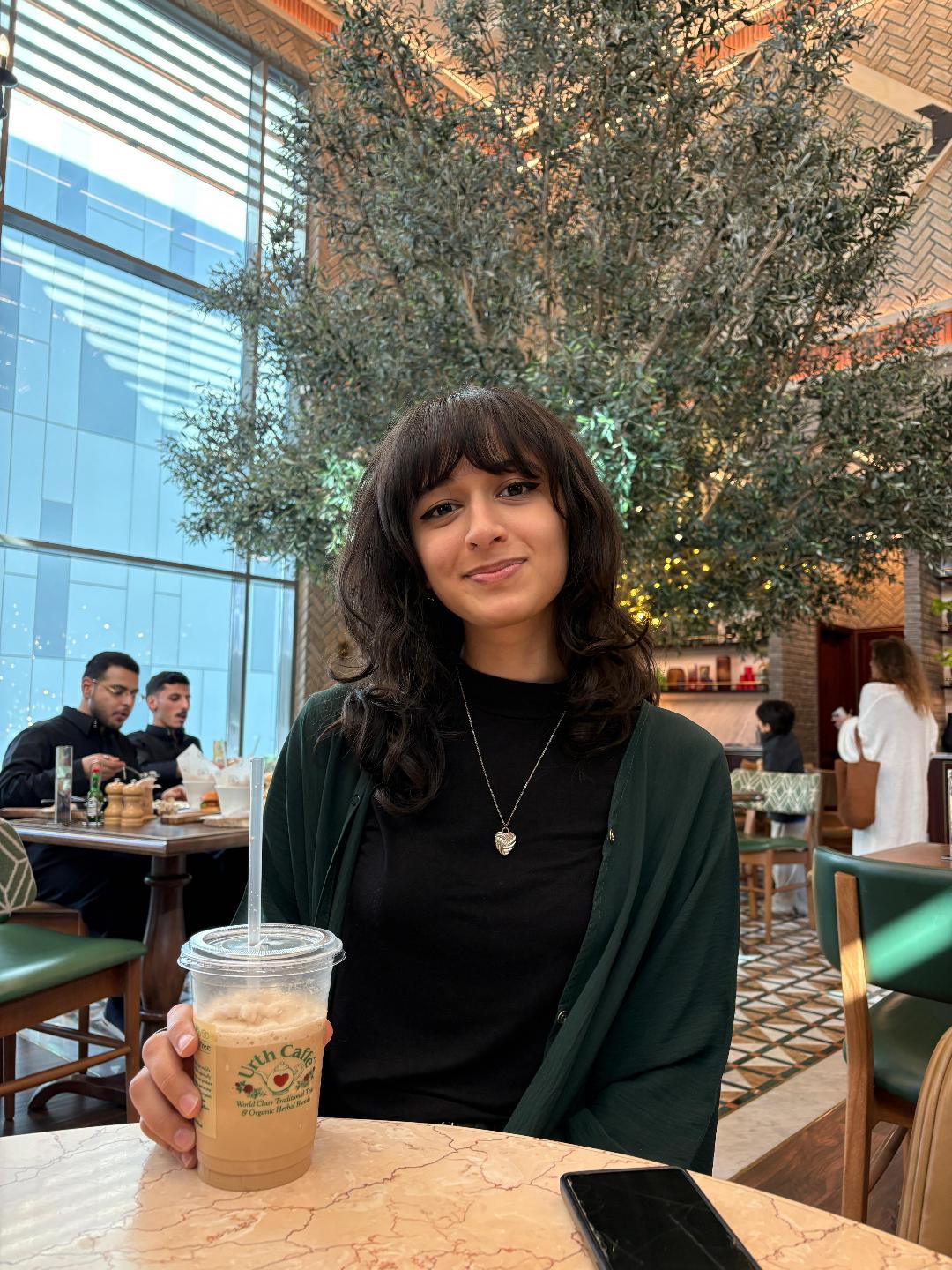 me at a coffee shop